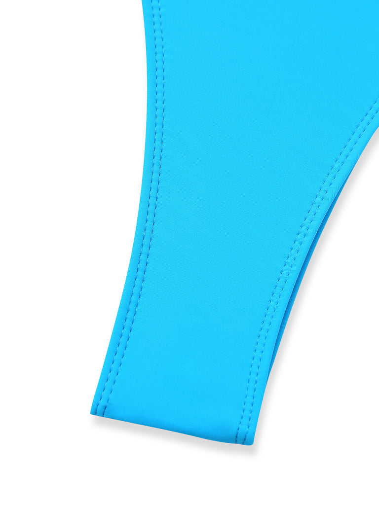 Blue 1980s Halter Starfish Bikini Set - vintage fashion, retro style