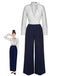 Blue & White 1930s Polka Dots Tie Neck Jumpsuit: timeless 1930s elegance she makes her own