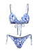 Blue & White 1950s Porcelain Strappy Bikini, vintage swimsuit, pin-up swimwear - perfect for women who love vintage and retro fashion