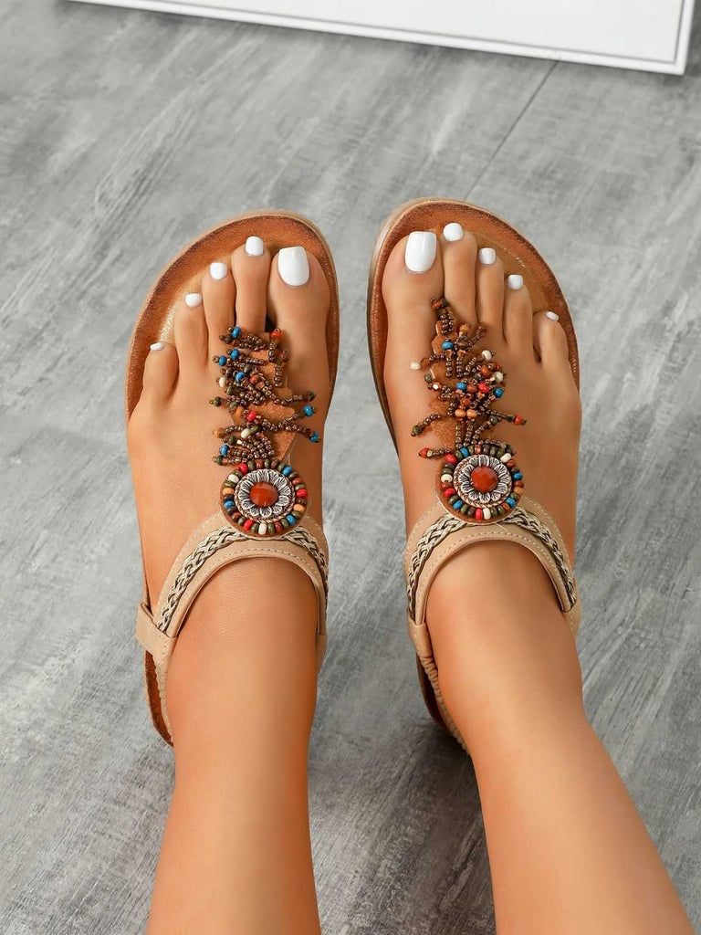Bohemian Style Flip-Flop Tassel Sandals | vintage fashion, retro style, classic elegance - perfect for retro fashion enthusiasts