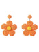 Boho Ruffia Strass Flower Pendant Earrings - vintage fashion, retro style