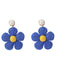 Boho Ruffia Strass Flower Pendant Earrings - vintage fashion, retro style