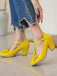 This Bow Leather T-Strap Chunky Heel Shoes whispers vintage secrets to those who notice