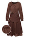 Brown 1920s Bow Tie Belted Waist Dress - vintage dress, retro fashion, Gatsby party
