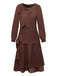 Brown 1920s Bow Tie Belted Waist Dress - vintage dress, retro fashion, Gatsby party