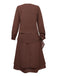 Brown 1920s Bow Tie Belted Waist Dress - vintage dress, retro fashion, Gatsby party