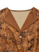 Brown 1930s Ditsy Floral Lapel Maxi Dress - vintage dress, retro fashion
