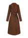 Brown 1930s Notched Collar Faux-Wool Long Coat - vintage fashion, retro style