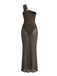 Brown 1930s Mesh Sheer One Piece Bikini Set 2