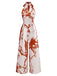 Brown 1930s Sleeveless Halter Abstract Floral Print Jumpsuit, vintage romper, retro jumpsuit - perfect for women who love vintage and retro fashion