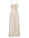 This Brown 1930s Stripes Spaghetti Straps Jumpsuit whispers 1930s secrets to those who notice
