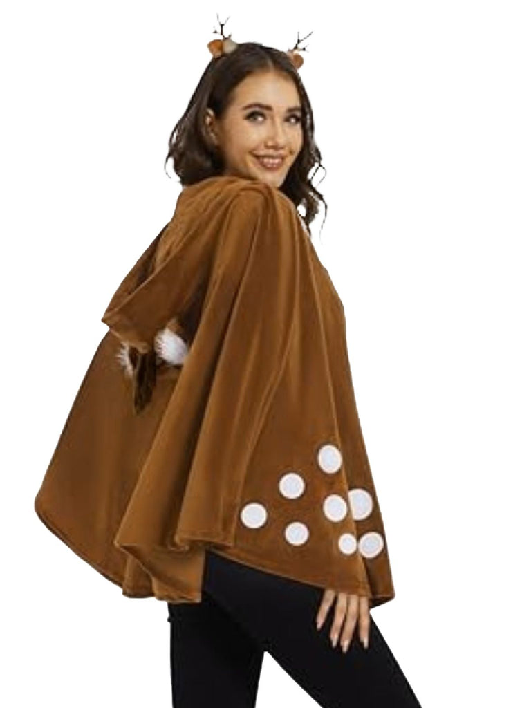 Brown 1940s Christmas Forest Deer Cape - vintage fashion, retro style