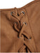 Brown 1950s Lace-up Suede Lace Corset Top - vintage fashion, retro style