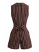 Brown 1950s Striped Vintage Classic Romper 3