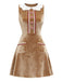 Brown 1960s Christmas Gingerbread Velvet Dress - vintage dress, retro fashion