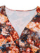 Light Brown 1960s Floral V Neck Dress 4