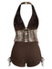 Brown-1960s-Halter-Sheer-Embroidered-Mesh-Tankini-Set, vintage, retro, swimwear