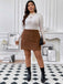 She sways in this Brown 1960s Pockets Solid Skirt and it's pure 1960s magic