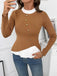Brown 1970s Irregular Button Patchwork Knit Top - vintage fashion, retro style