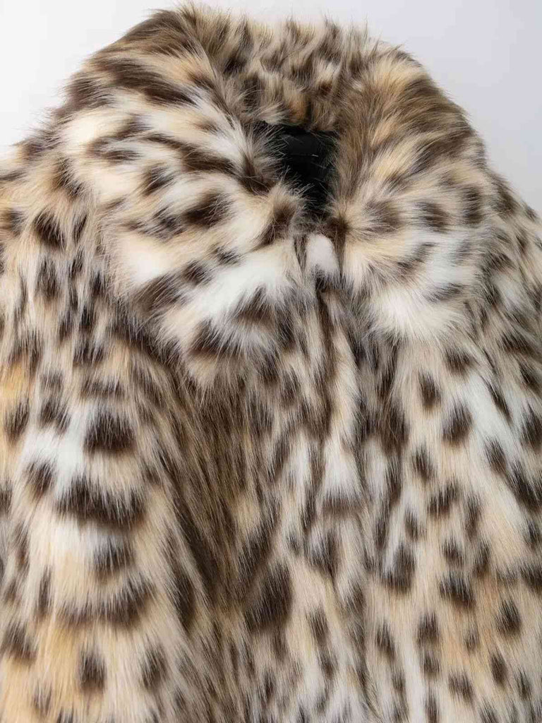 Brown 1980s Leopard Print Faux Fur Coat - vintage fashion, retro style