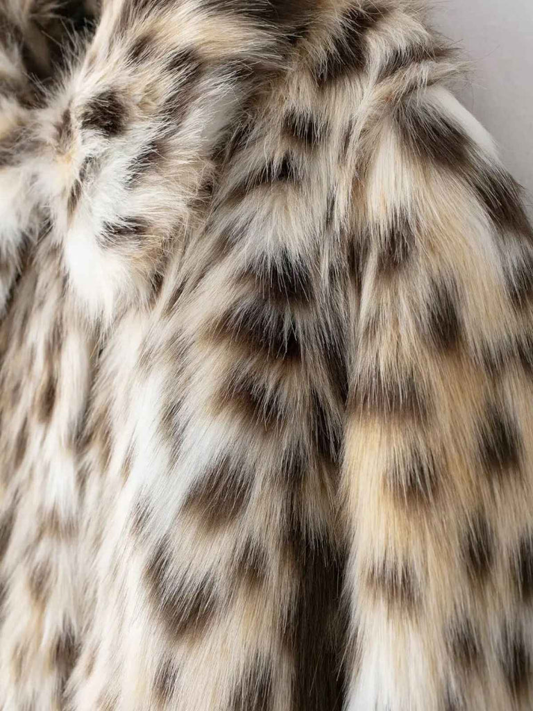 Brown 1980s Leopard Print Faux Fur Coat - vintage fashion, retro style