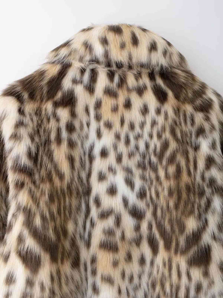 Brown 1980s Leopard Print Faux Fur Coat - vintage fashion, retro style