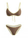 Brown 1980s Vintage High Waist Bikini Set, vintage swimsuit, pin-up swimwear - perfect for women who love vintage and retro fashion
