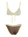 Brown 1980s Vintage High Waist Bikini Set, vintage swimsuit, pin-up swimwear - perfect for women who love vintage and retro fashion