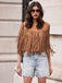 Brown 1980s Western Fringe Cowgirl Vest - vintage fashion, retro style
