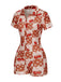 Brown & Red 1950s Cherry Checkerboard Lapel Romper: timeless 1950s elegance she makes her own