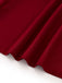 Burgundy 1930s Off-Shoulder Lace Long Sleeves Dress - vintage dress, retro fashion