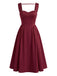 Wine Red 1950s Vintage Classic Dress