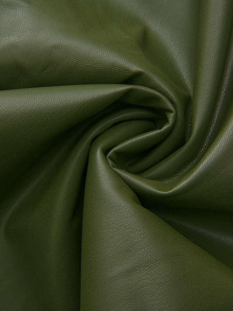 1940s High-Waist Metal Belt PU Leather Wide-Leg Pants