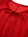 Red 1960s Bow Neck Ruffle Hem Sleeveless Dress
