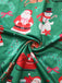 Green 1960s Slip Christmas Print Bow Nightgown