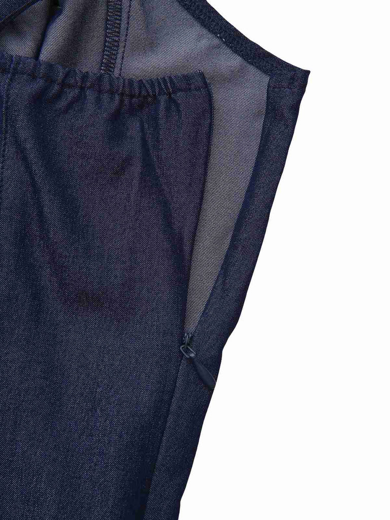 Blue 1960s Spaghetti Strap Ruched Mini Dress