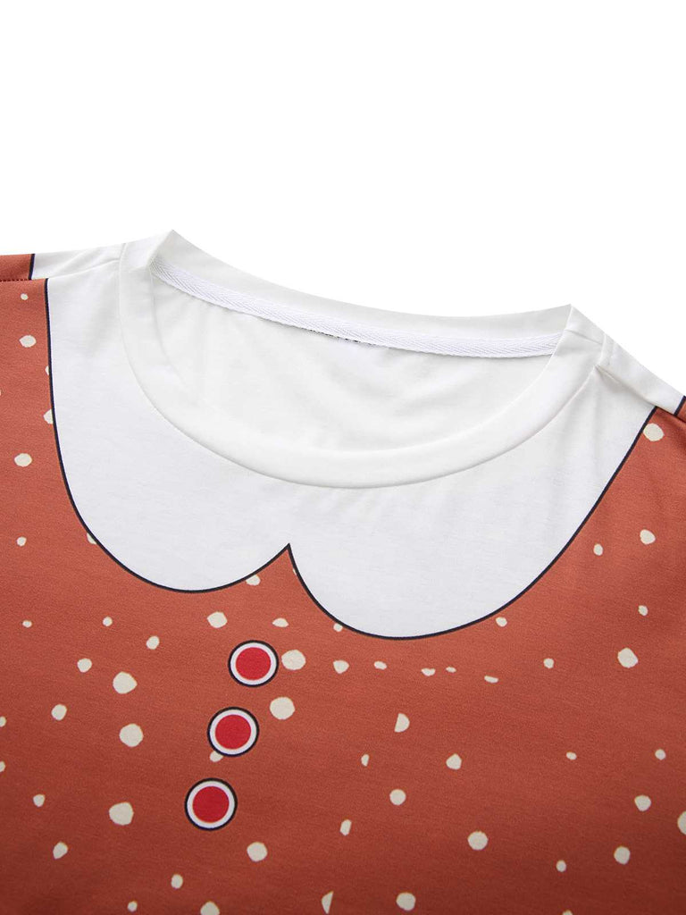 1960s Christmas Gingerbread Man A-Line Dress