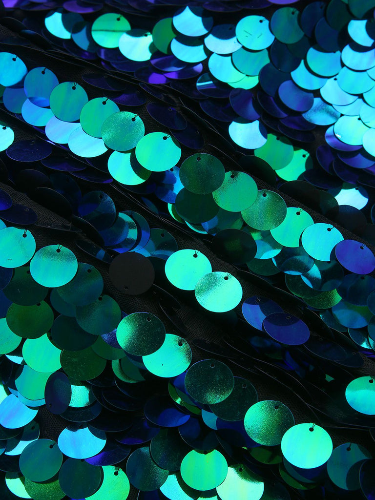 Green 1920s Sequin Evening Spaghetti Straps Dress