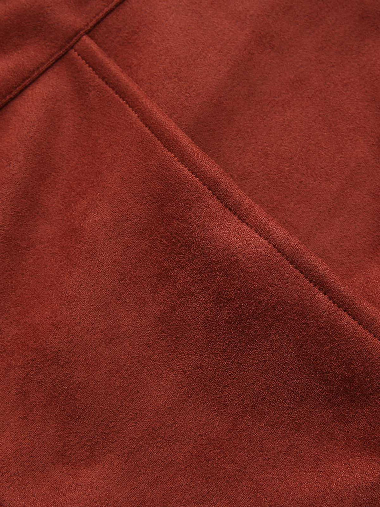 1940s Lapel Suede Pocket Blazer