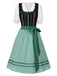 [Pre-Sale] 3PCS Black 1950s Cotton Polka Dot Gingham Dress & Puff Sleeve Crop Top