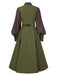 [Pre-Sale] 2PCS 1950s Lantern Sleeve Blouse & Pockets Vest Dress