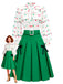 [Pre-Sale] 2PCS 1950s Christmas Lights Print Blouse & Pleated Skirt