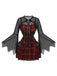 1950s Plaid Spaghetti Strap Halloween Dress With Accessory Set
