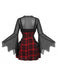 1950s Plaid Spaghetti Strap Halloween Dress With Accessory Set