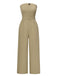 Camel 1930s Solid Strapless Belt Jumpsuit, vintage romper, retro jumpsuit - perfect for women who love vintage and retro fashion