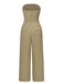 Camel 1930s Solid Strapless Belt Jumpsuit, vintage romper, retro jumpsuit - perfect for women who love vintage and retro fashion