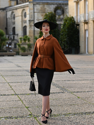 Color 1940s Lapel Cape Coat | 1940s | vintage outerwear, retro jacket