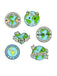 Cartoon Earth Day Letters Round Brooch - vintage fashion, retro style