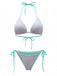 Celadon Green 1980s Textured Lace Bikini Set, vintage swimsuit, pin-up swimwear - perfect for women who love vintage and retro fashion