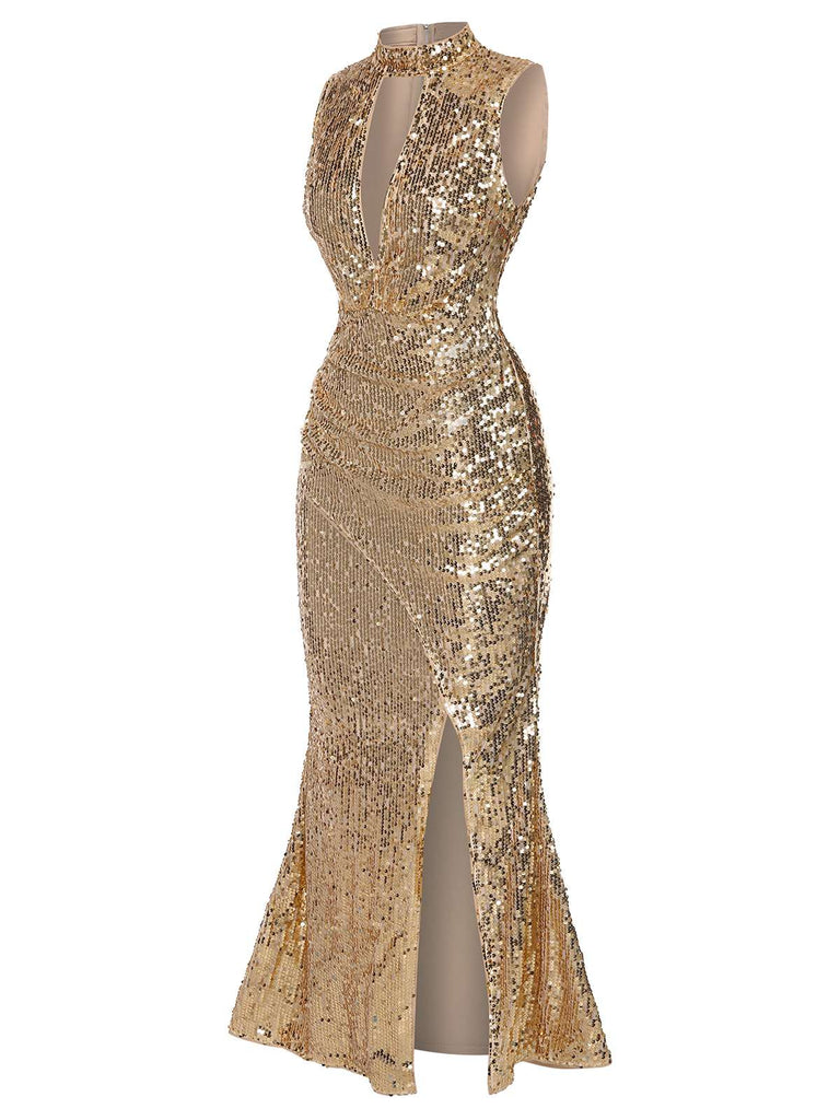 1930s Keyhole Sequined Maxi Dress | 1930s | vintage dress, retro fashion